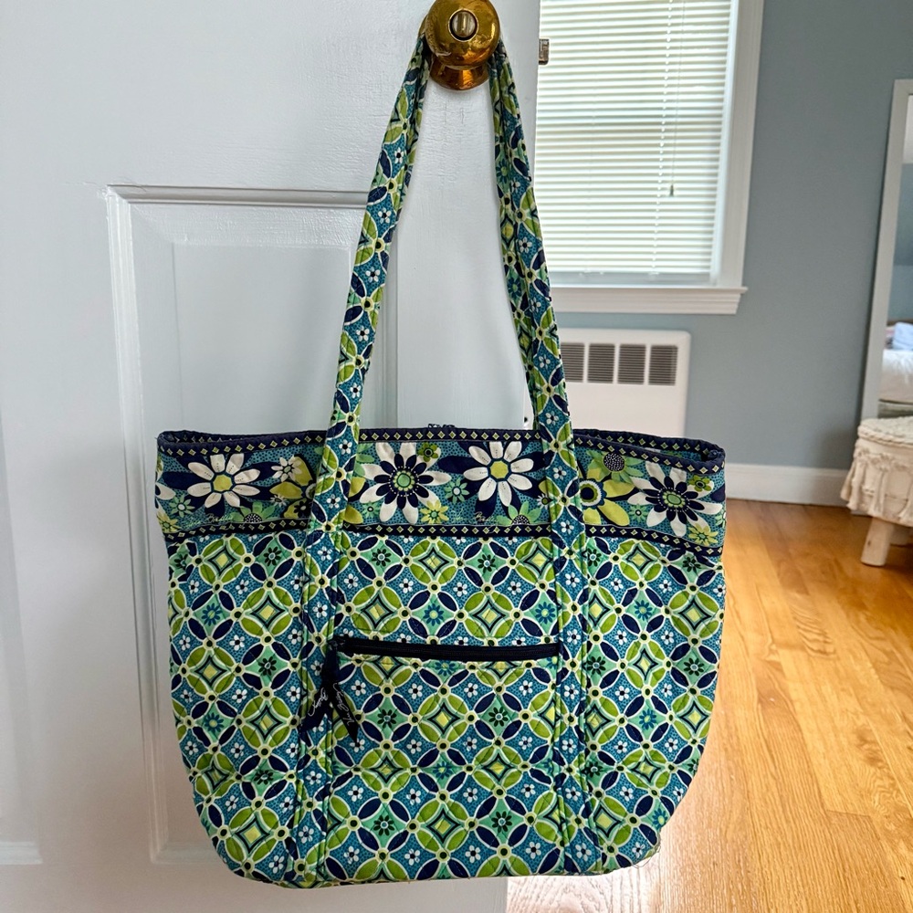 Vera Bradley Blue and Green Patterned Tote